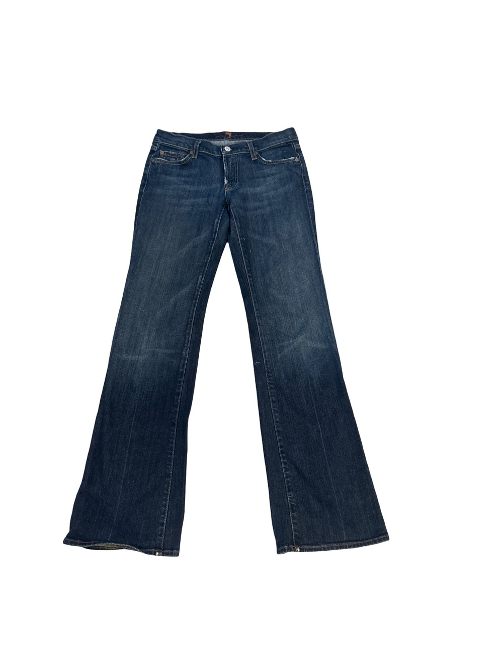 7 For All Mankind Womens 28 Bootcut Jeans Dark Wash Stretch Blue Denim Y2K USA - Picture 11 of 14